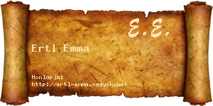 Ertl Emma névjegykártya